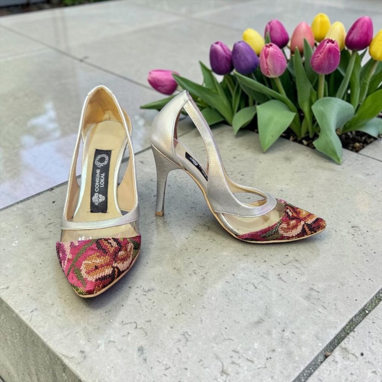 Zapatillas Stiletto Plata 