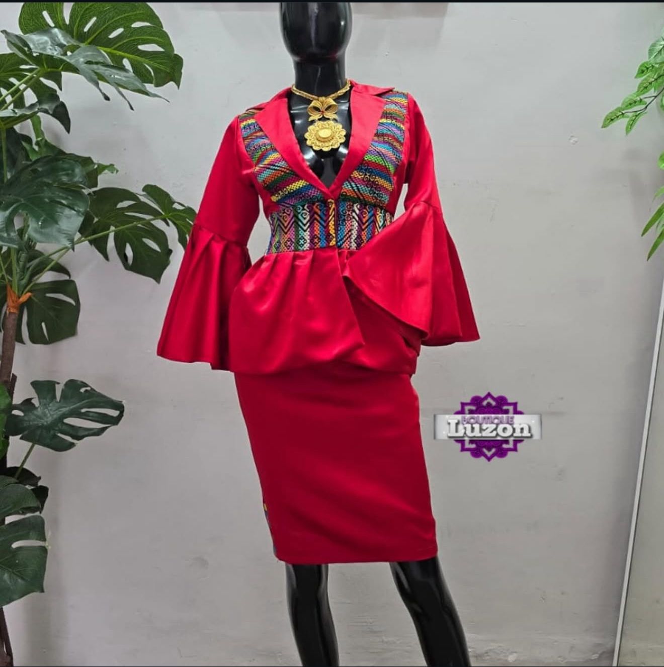 Conjunto elegante rojo Chinanteco