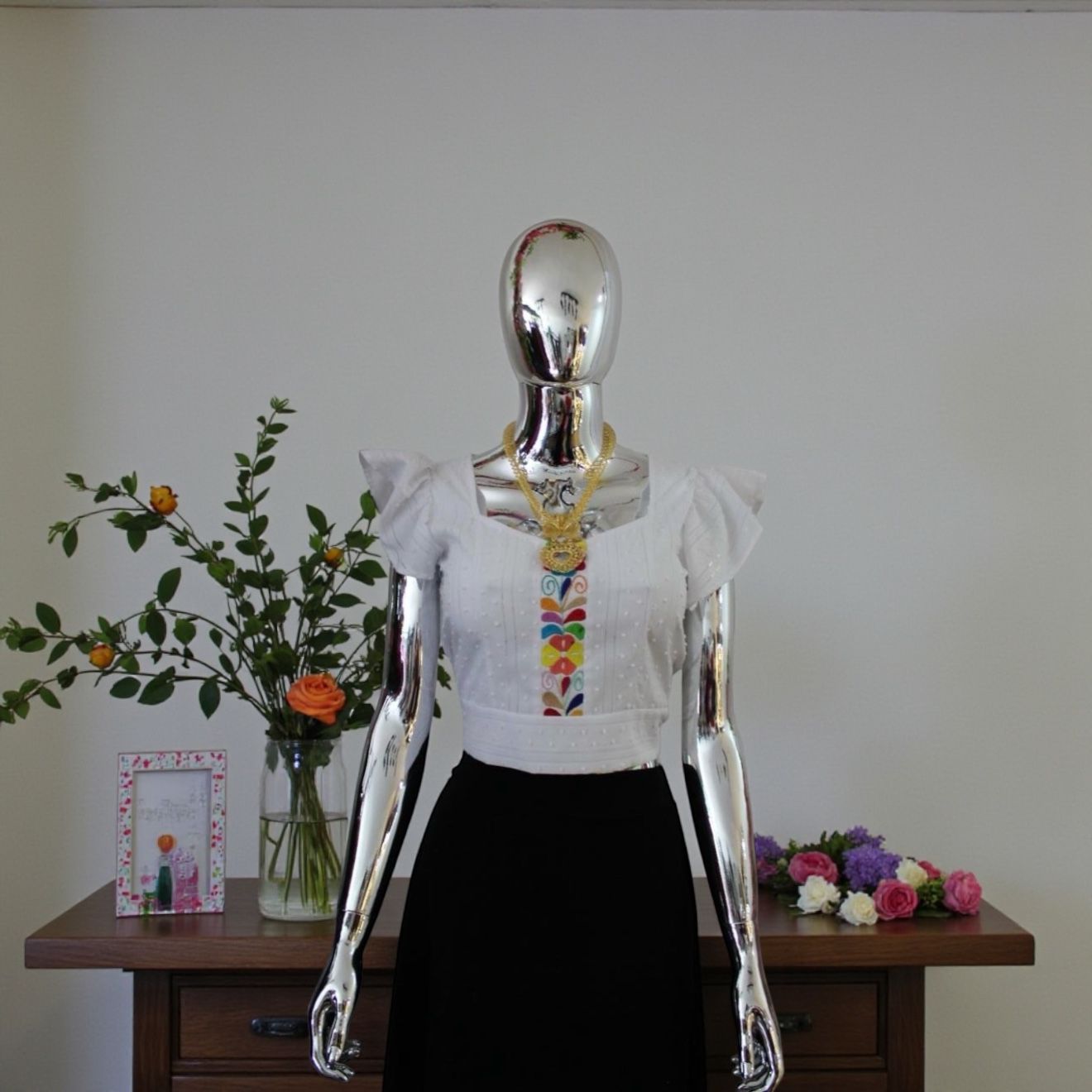 BLUSA CACTUS CHICAS CON BORDADO MAZATECO