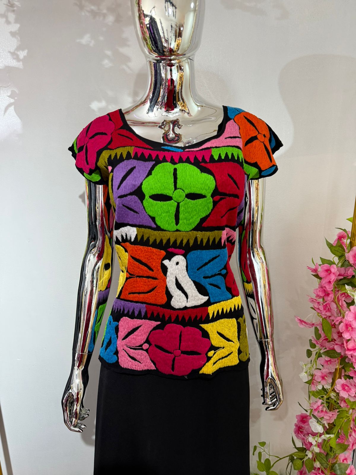 Blusa Bordado Mazateco de colores 3