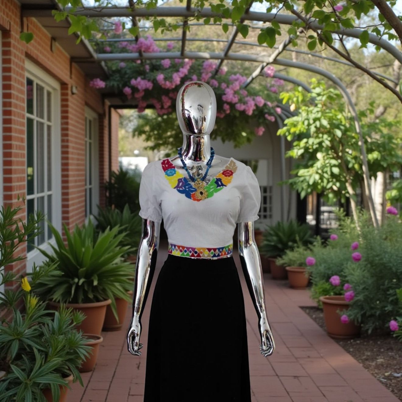 BLUSA CORTE V CHICAS - BORDADO MAZATECO