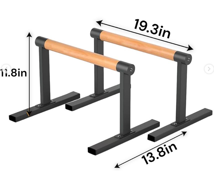Paralelas de madera y  Acero Inoxidable