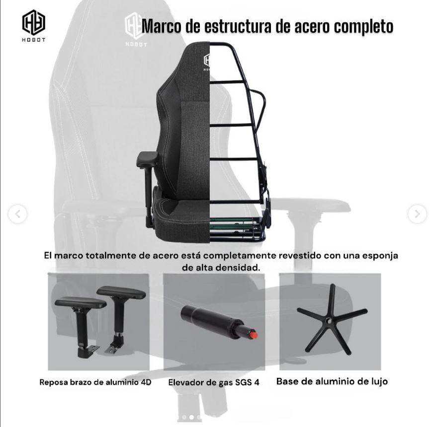 Silla ergonómica tamaño XL de tela Hobot