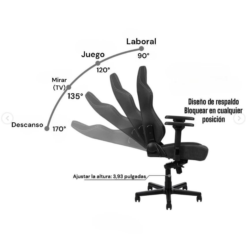 Silla ergonómica tamaño XL de tela Hobot