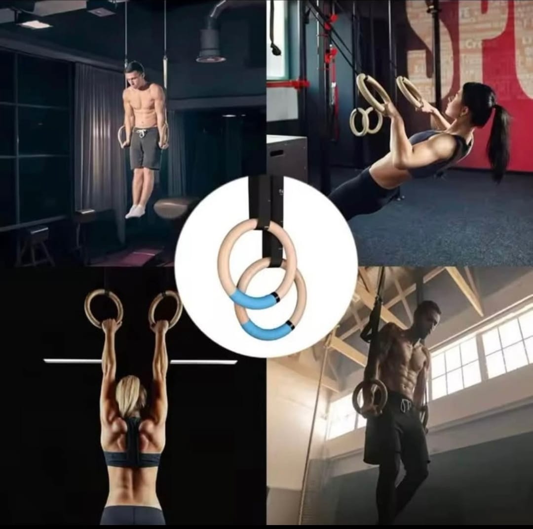 Anillas de madera para gimnasia/ calistenia
