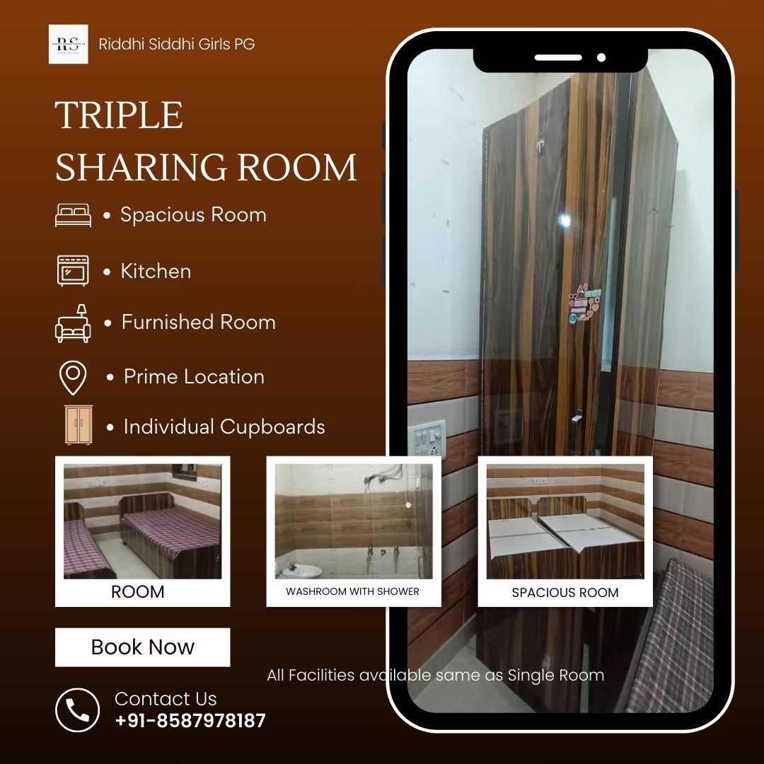 Triple Sharing Room with attached washroom