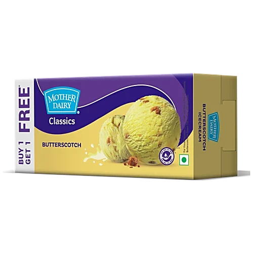 Mother Dairy Butterscotch Ice Cream, 700 ml Buy 1 Get 1 Free
