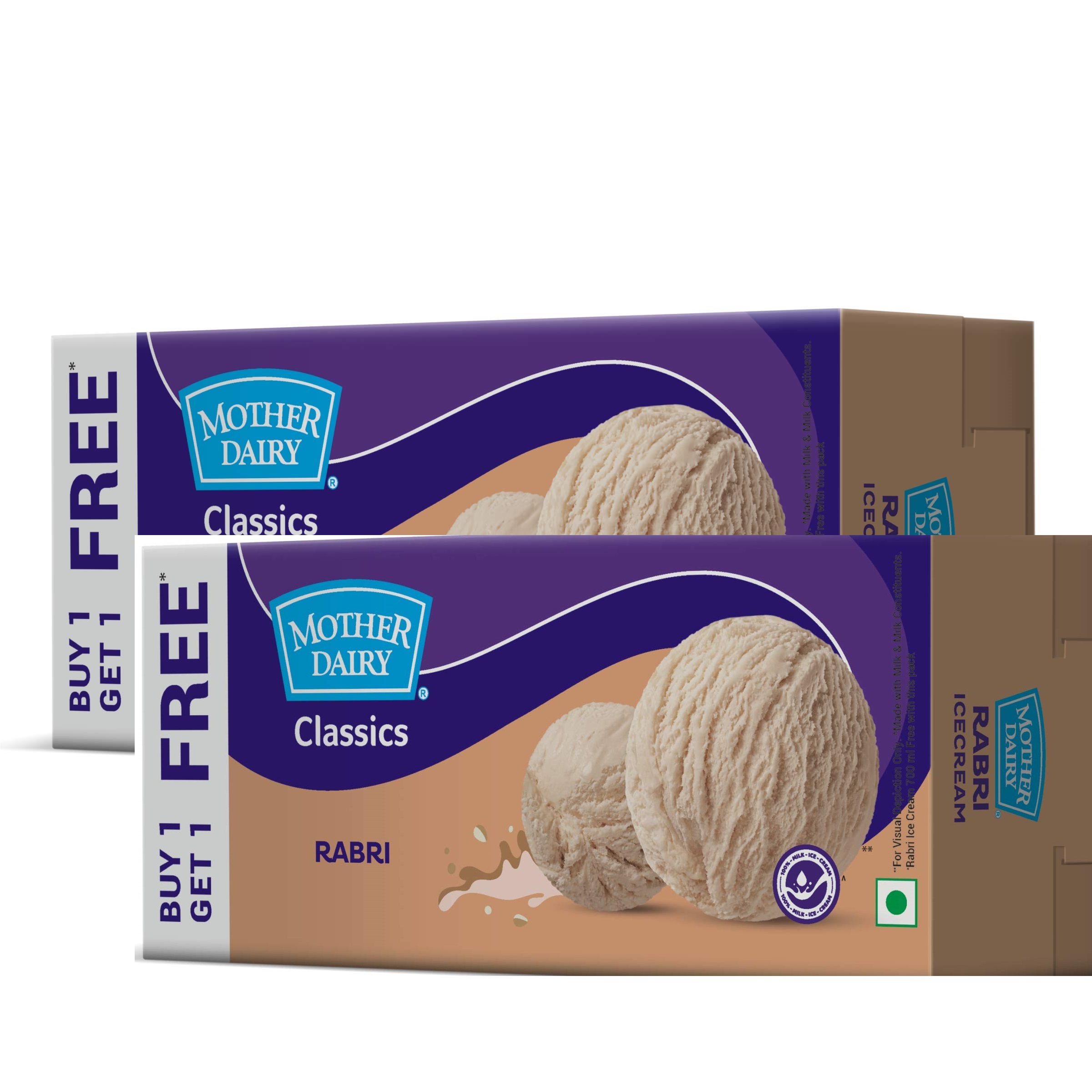 Mother Dairy RABRI Ice Cream, 700 ml Buy 1 Get 1 Free