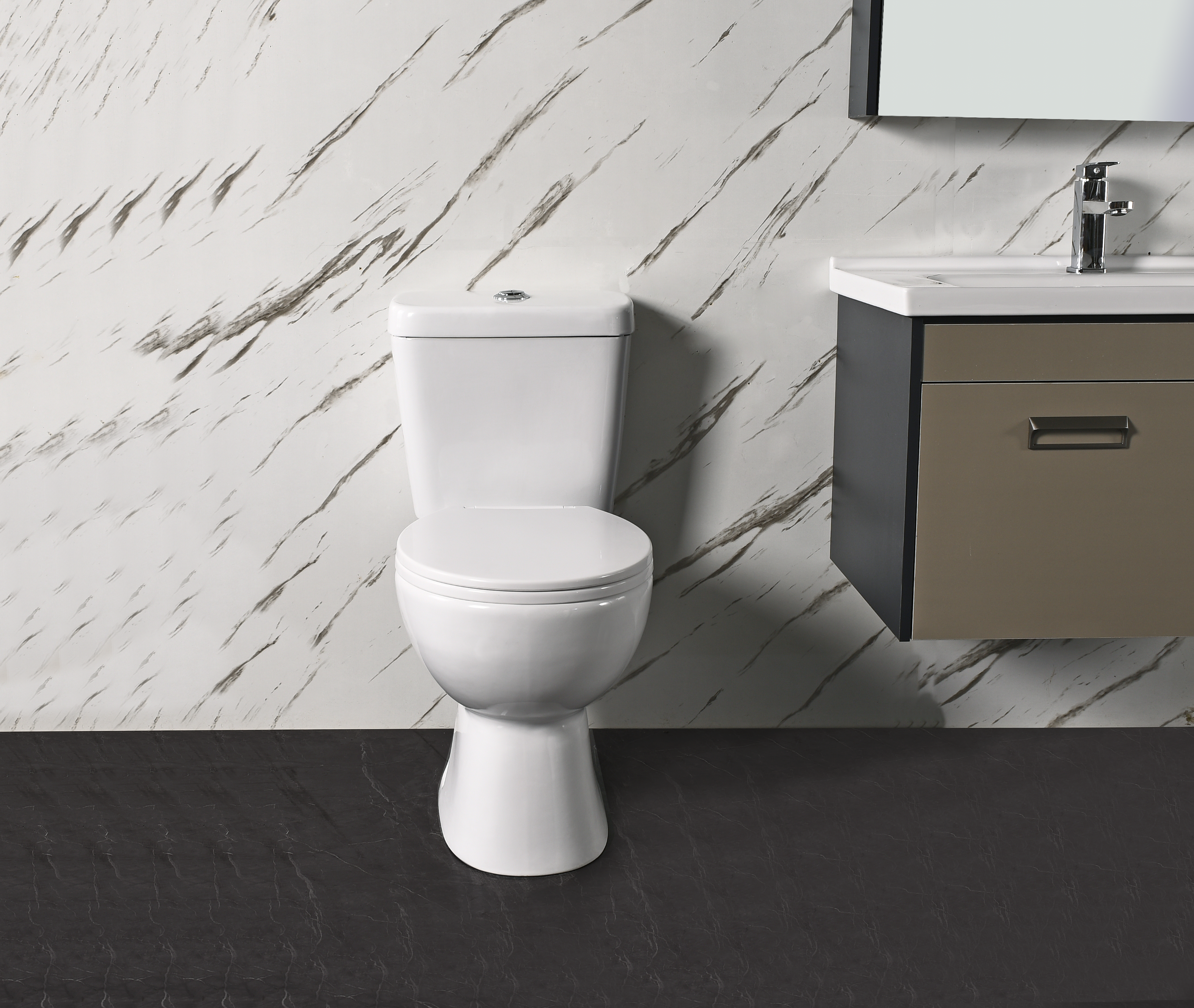 Dual-flush water-saving floor-standing toilet | Suitable for hotel/apartment projects | CE/ISO9001 certified