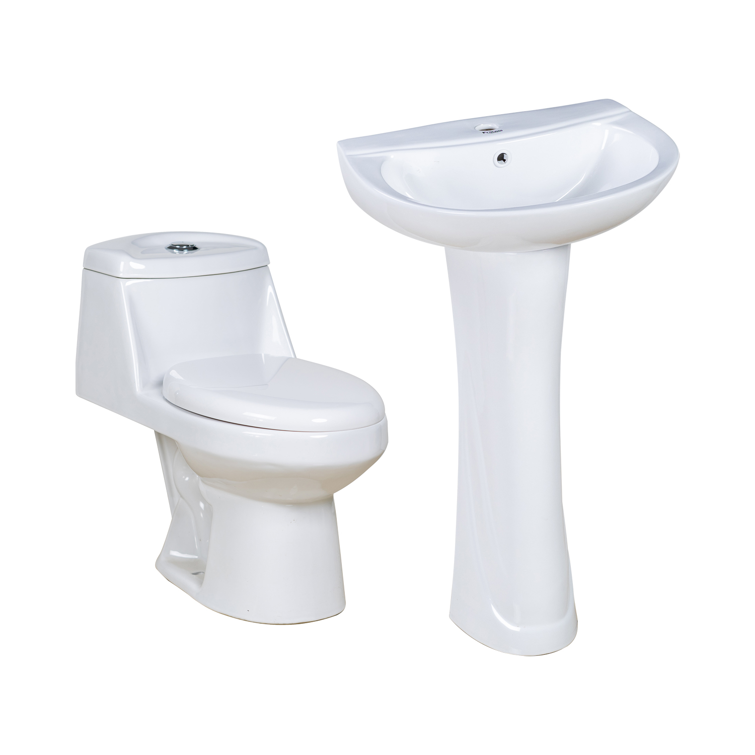 Factory Hotsale Oval Wash Basin and One Piece S-Trap Toilet Set for Barthrooms