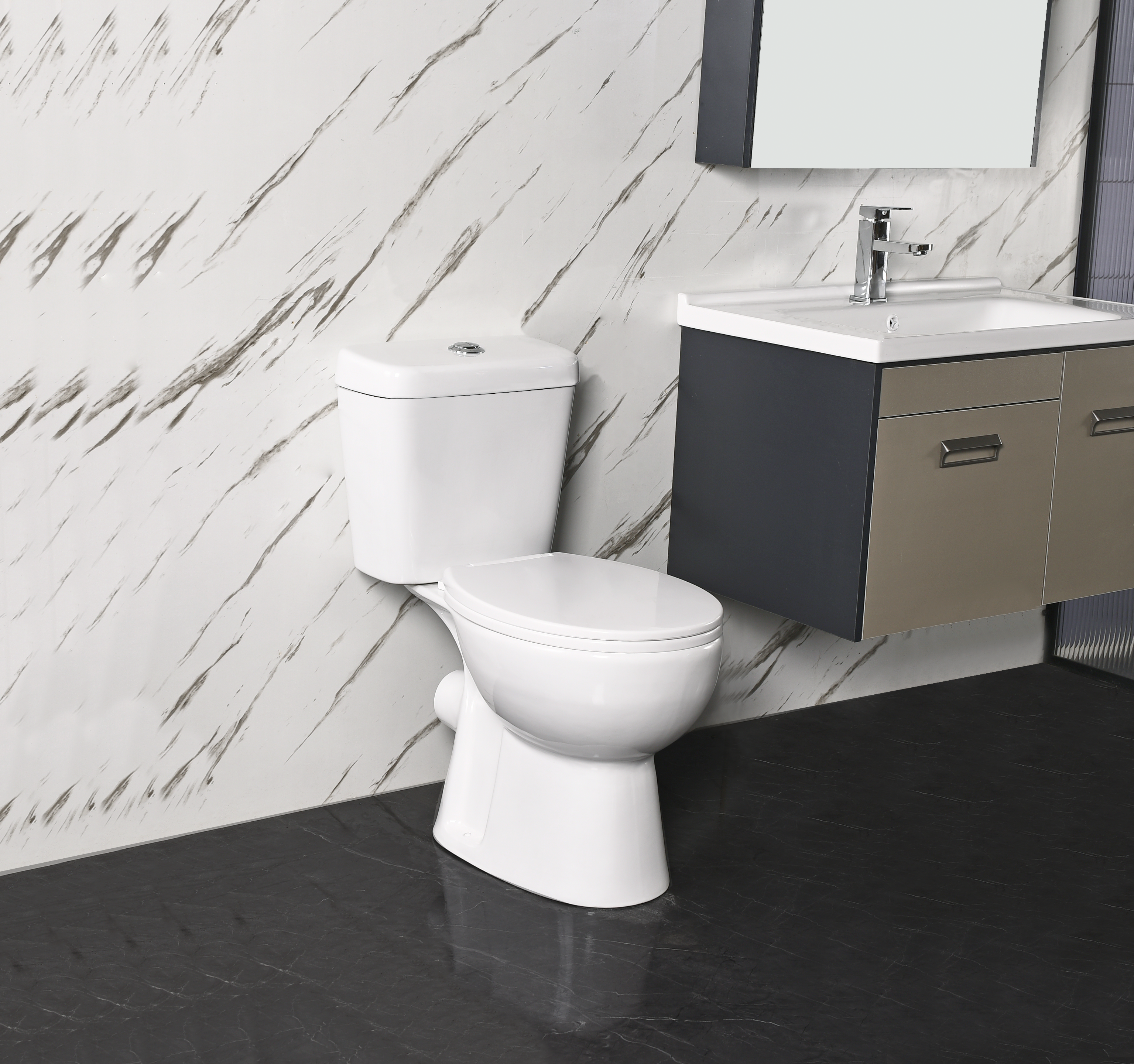 Dual-flush water-saving floor-standing toilet | Suitable for hotel/apartment projects | CE/ISO9001 certified