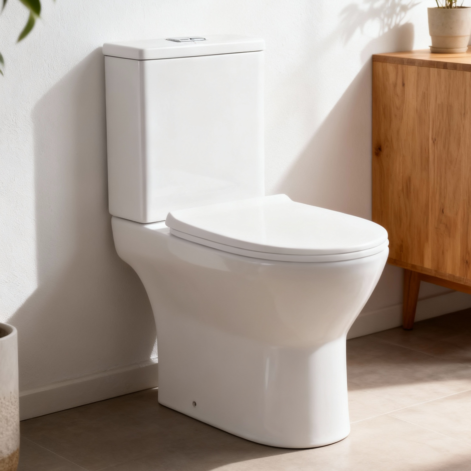 FLF-045 Luxury Two-Piece Water-Saving Toilet | 3/6L Dual Flushing | Commercial-Grade Ceramic | OEM Customization Available