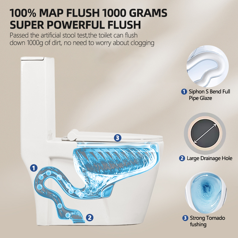  Sanitary Ware Floor Mounted Ceramic Siphonic Modern One Piece Toilet Bathroom Wc Toilet for Bathroom