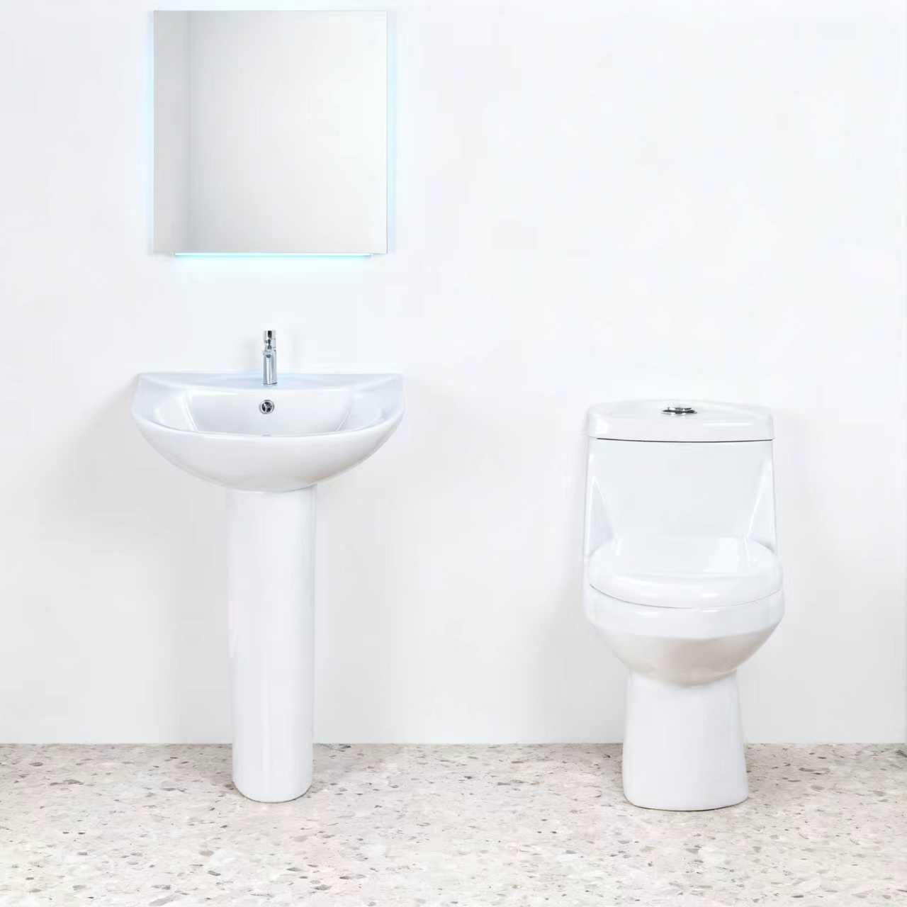 Bulk-Buy Bathroom Suite: Modern Toilet & Basin (OEM Customization Welcome) Model FLL-016 and FLP-101 combination