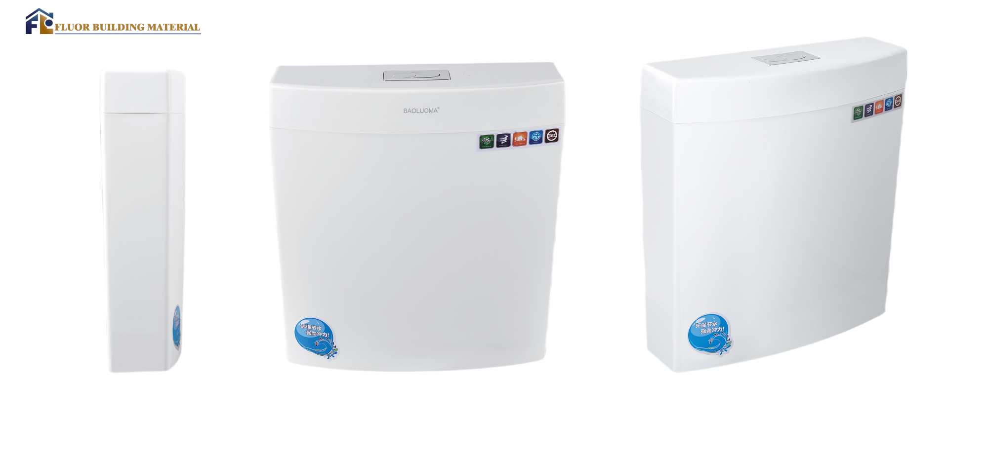 Modern New Fashion Wall Hung Plastic Cistern Two Flush Toilet Water Tank