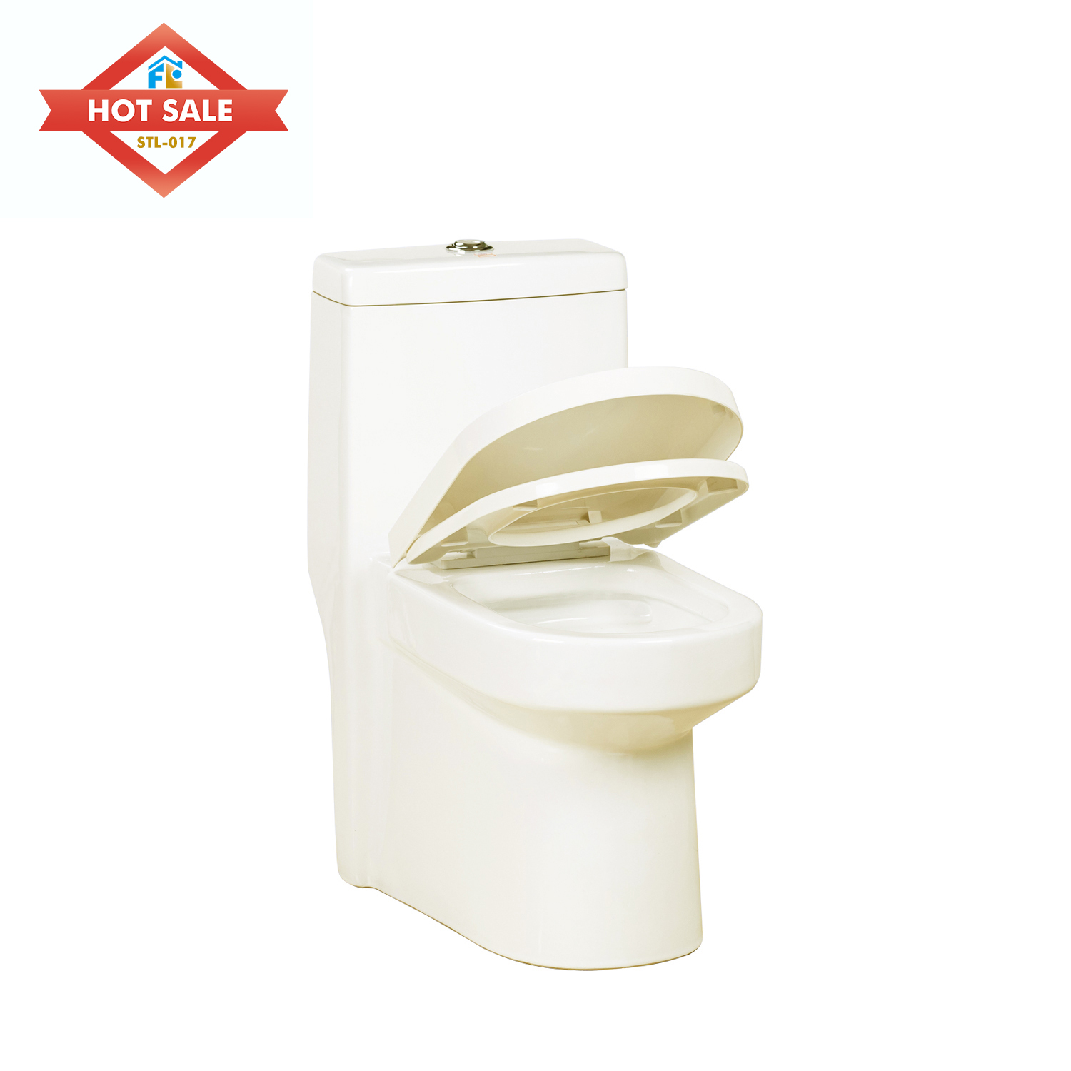 Sanitary Ware  Ceramic  Bone color Toilet  Siphonic BathroomOne Piece  Commode WC Bowl for Bathroom