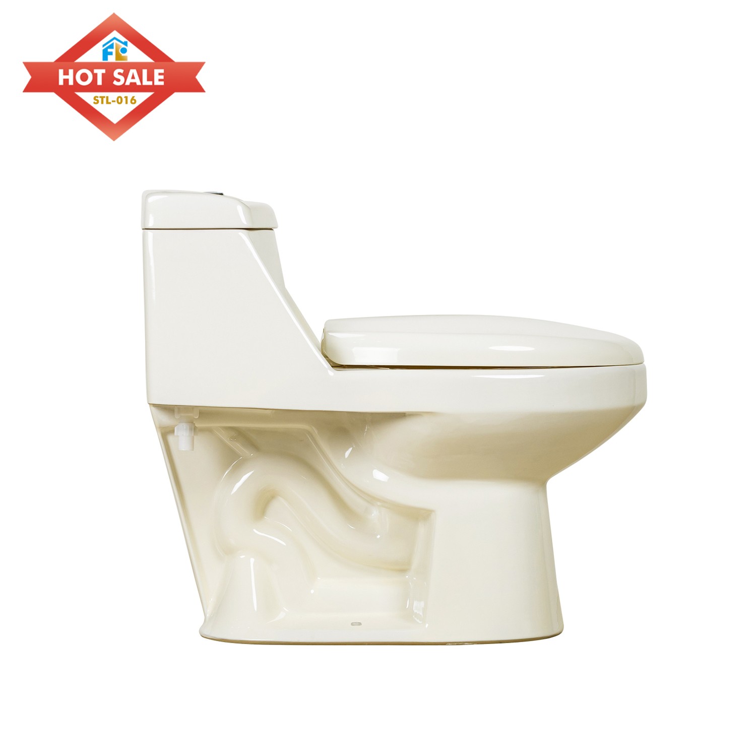 Modern Design One-Piece Toilet - Dual Flush Siphonic S-Trap Bone Color for Home & Hotel
