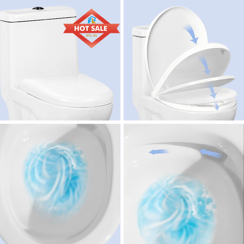 Hot selling One Piece Ceramic Toilet  with Dual Flush  Siphonic s-trap 300mm Toilets for bathroom