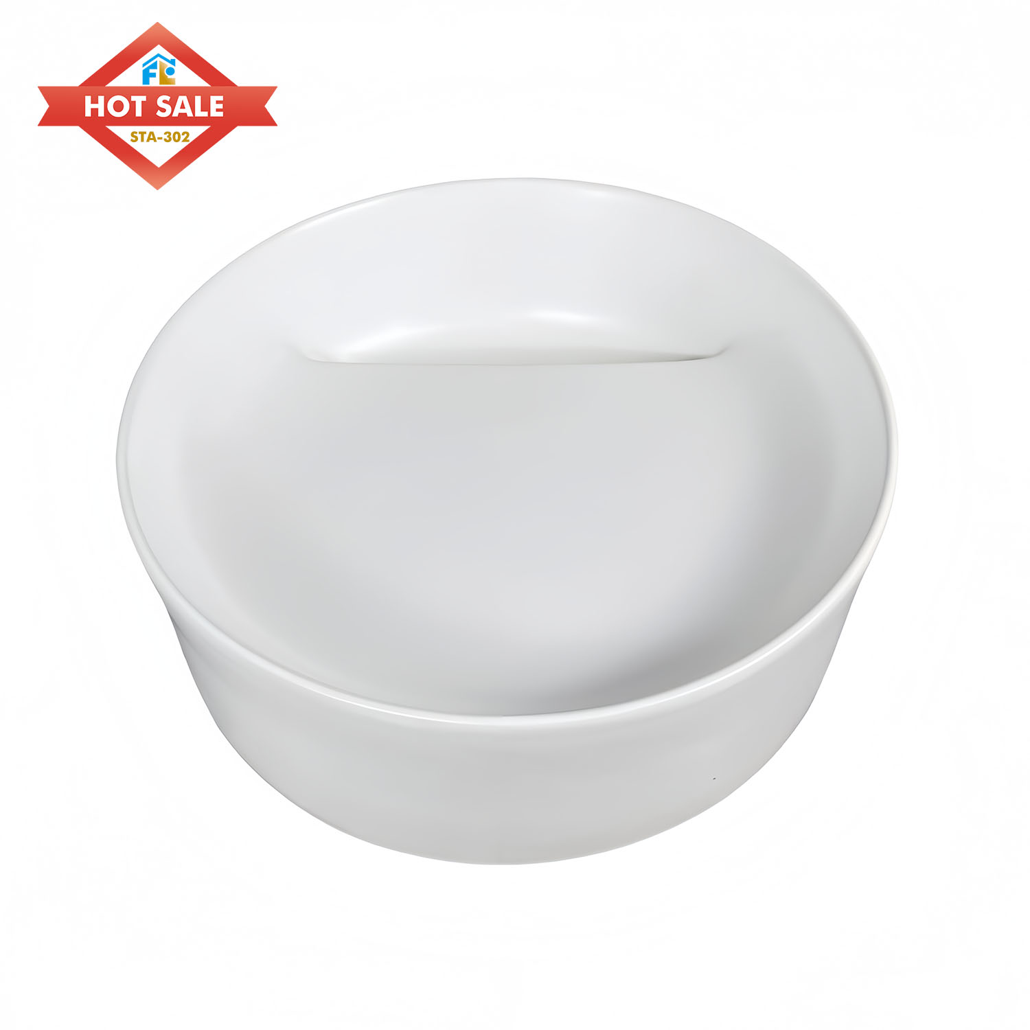 Modern Design Freestanding Solid Ceramic Hand Basin Washroom Counter Top Polished Finish Easy to Clean Sink