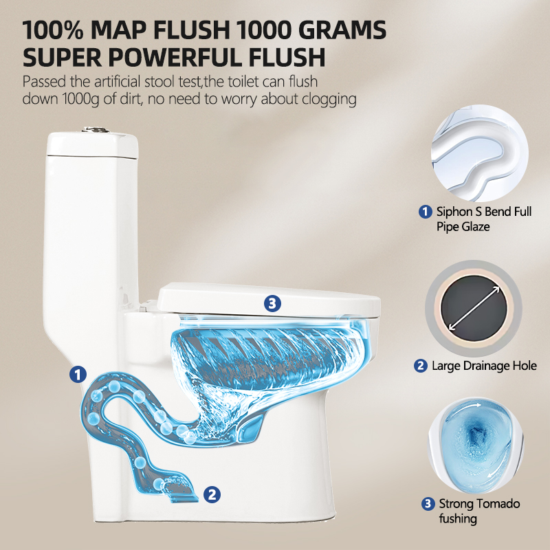 Bathroom Toilet One Piece Sanitary Ware Gravity Flushing Siphonic Commode WC Bowl Water Closet toilet  for Bathroom