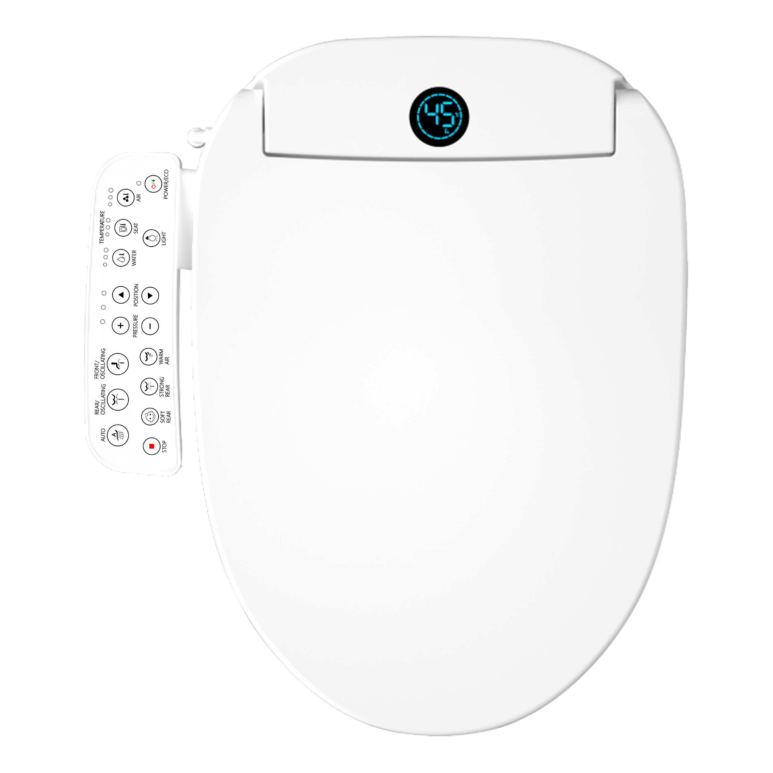 Intelligent Smart Electric Bidet Toilet Seat Cover with Remote Control for Bathroom