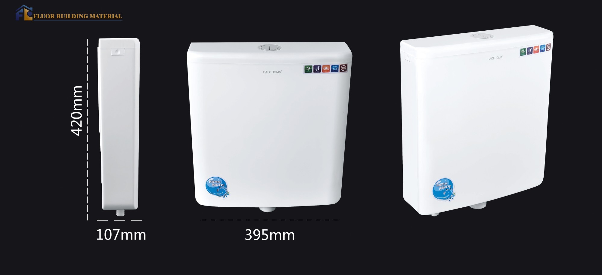 Modern Design Plastic Squat Toilet Water Tank Accessory Valve for Hotels Washrooms Villas Apartments