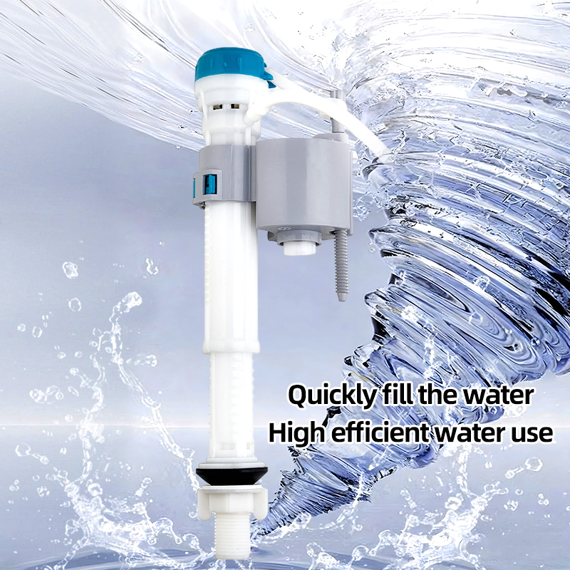 FLJS-02 Dual-Flush Toilet Repair Kit | Adjustable Silent Fill Valve + Dual-Mode Flush Valve | Universal Top-Press Cistern Replacement