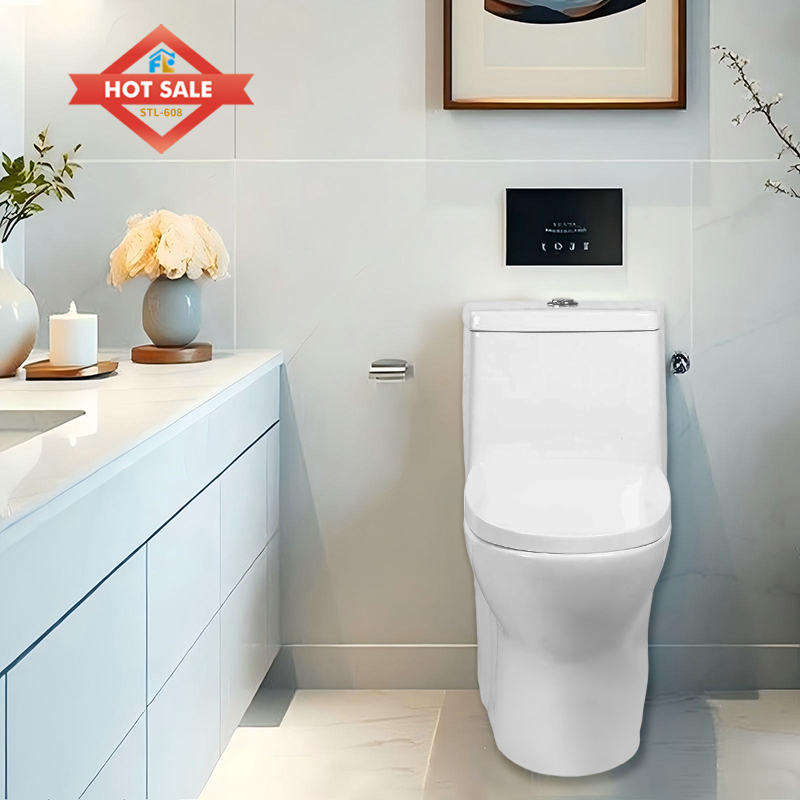 Modern Adult Compact Commode Bathroom One Piece Ceramic Cheap Toilet  with Siphonic s-trap 300mm Toilets