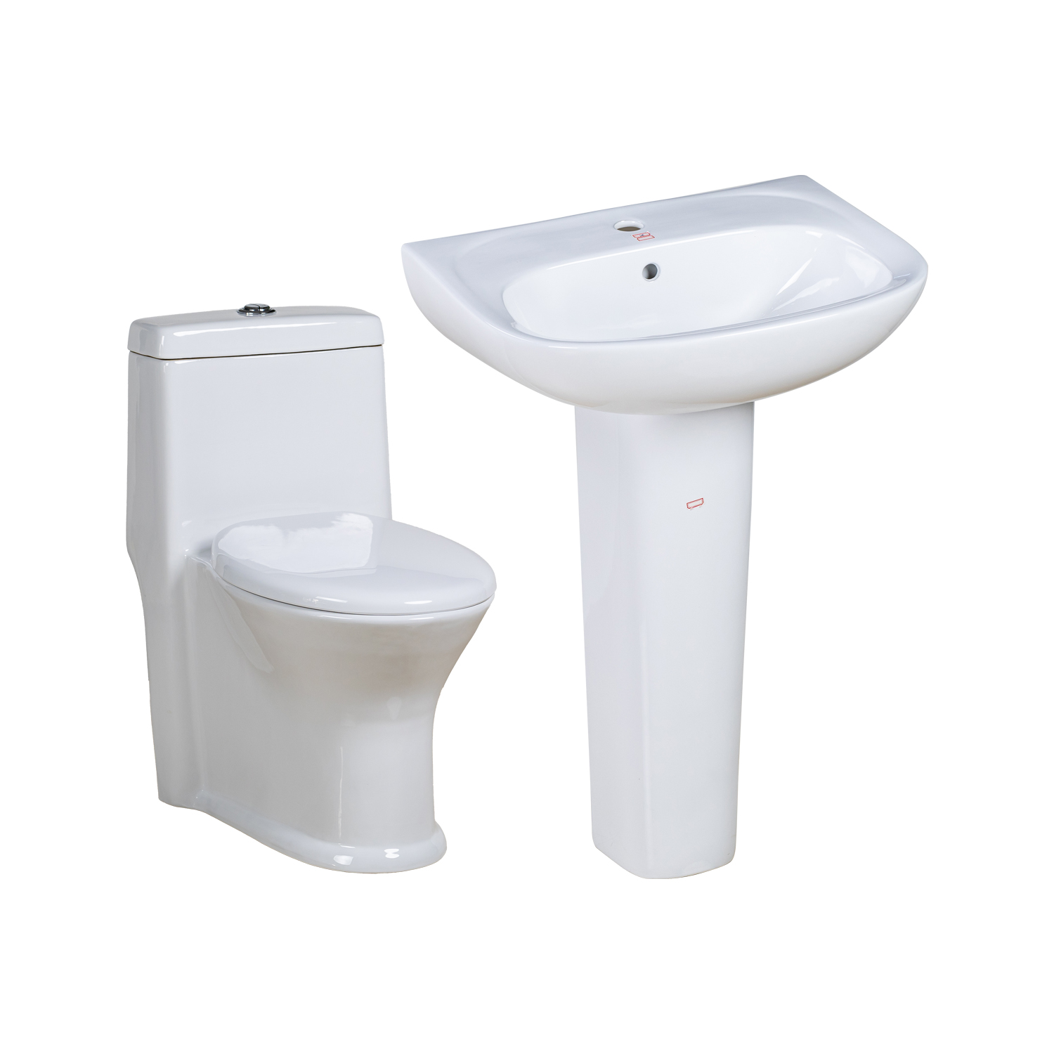 Factory Hotsale Oval Wash Basin and One Piece S-Trap Toilet Set for Barthrooms
