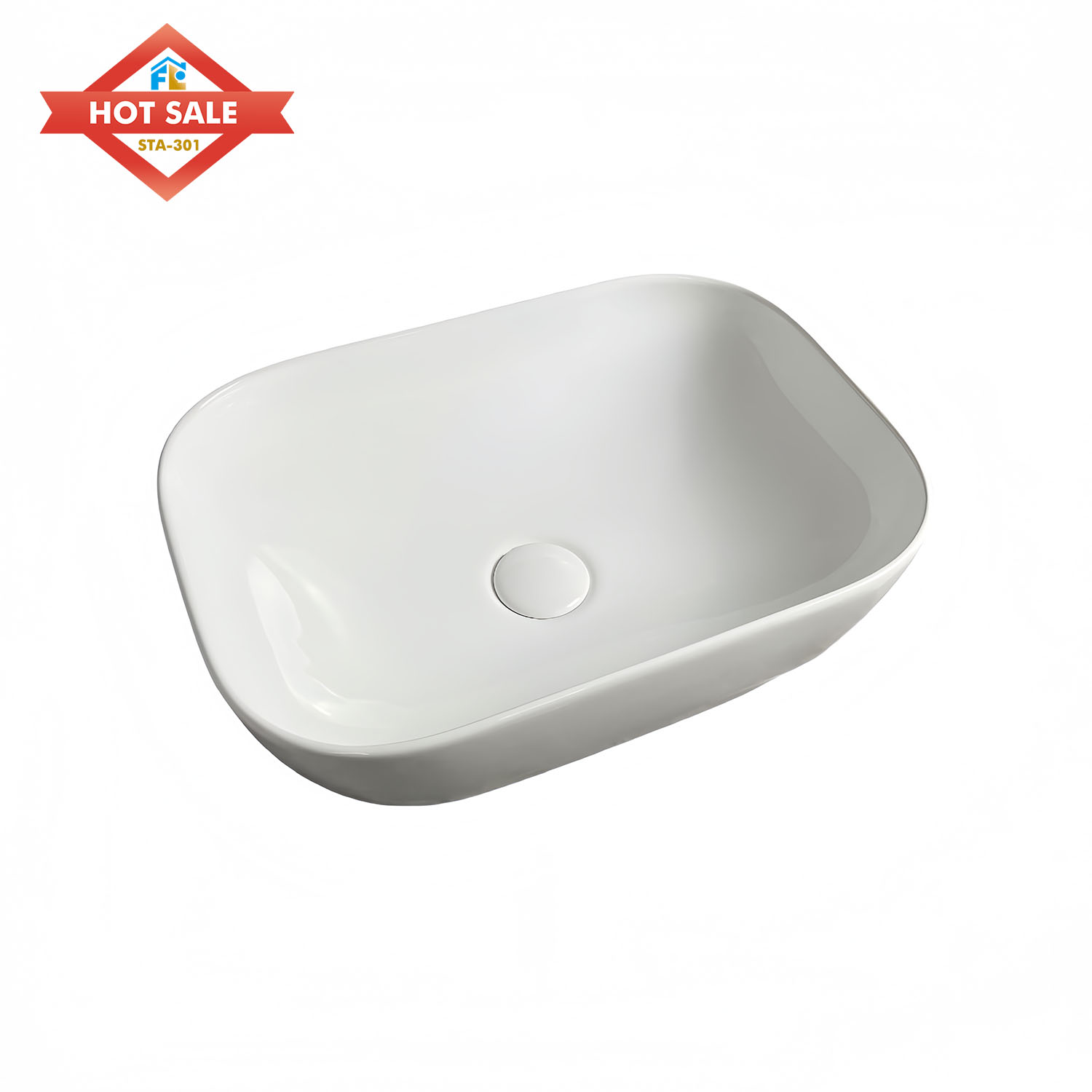 Modern White Round Bathroom Basin High Standard Easy Clean 1 Year Warranty for Hotels/Apartments/Villas
