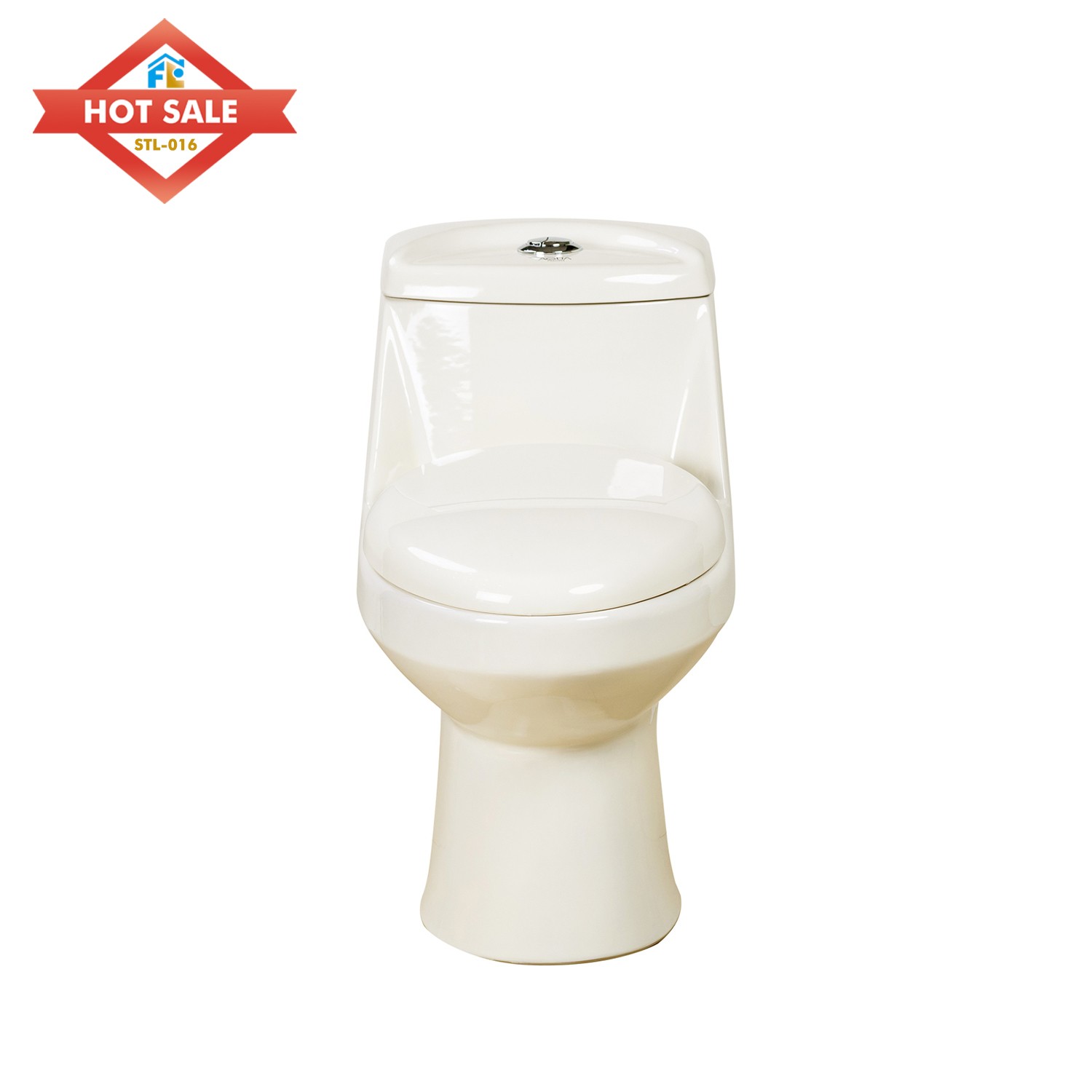 Modern Design One-Piece Toilet - Dual Flush Siphonic S-Trap Bone Color for Home & Hotel