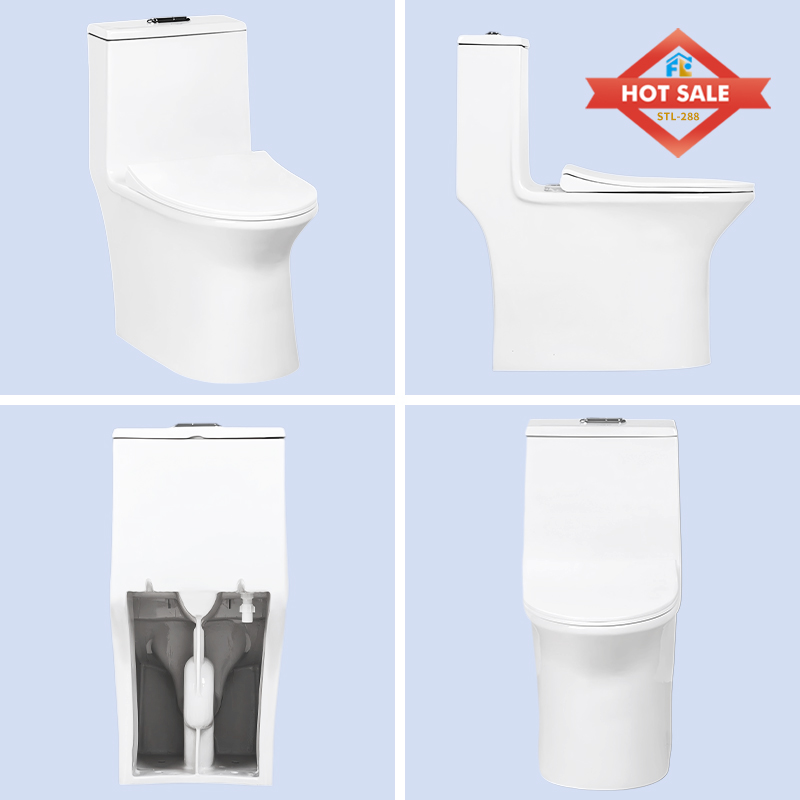 High Quality  Ceramic One Piece Toilet  with Siphonic S-trap 300mm Toilets  for bathroom