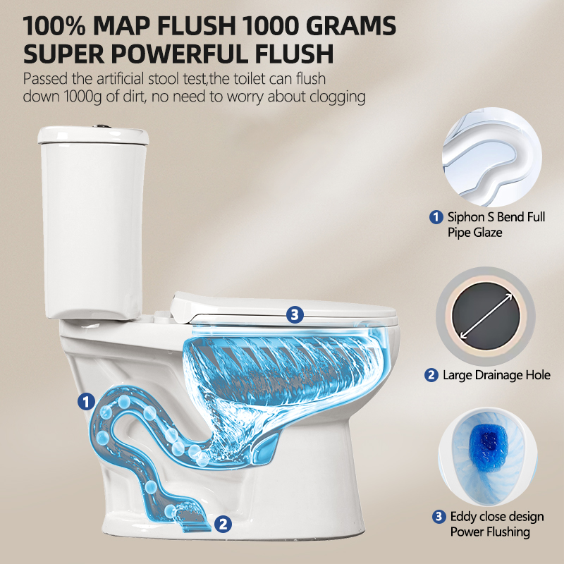 Luxury Sanitary Ware Modern Bathroom Wc Ceramic Water Closet Bowl Two Piece Toilet for Hotel