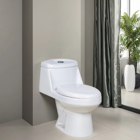 Fluor manufacture S-trap one piece toilet and modern design pedestal basin Set for Elegant Bathrooms