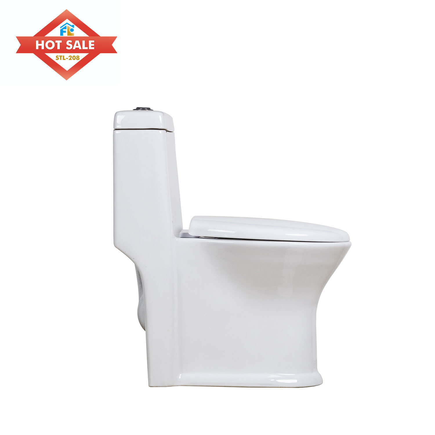 Ceramic One-Piece Toilet and Pedestal Basin Set: a Perfect Combination of Floor-Standing Washbasin and Toilet.