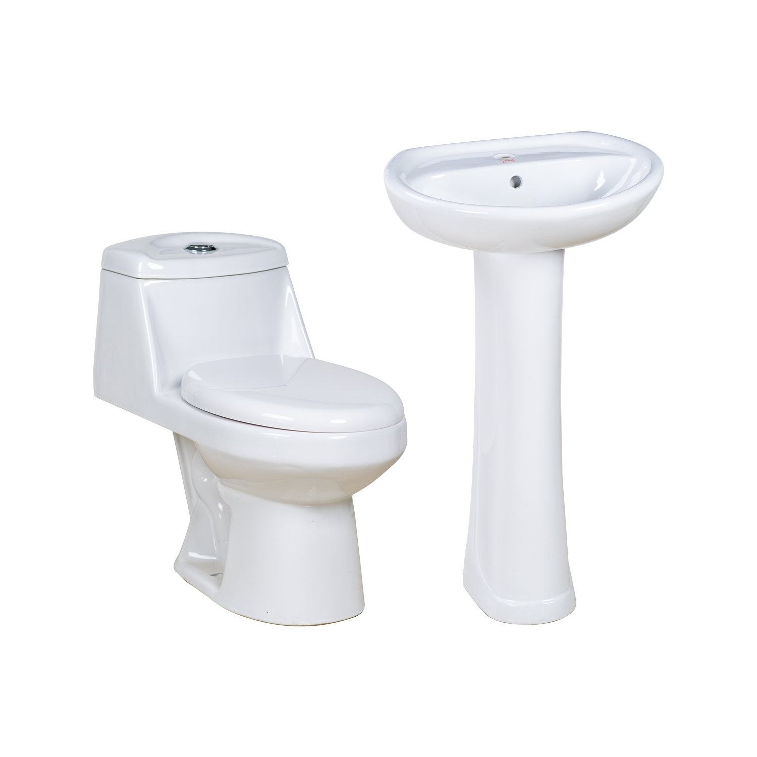 Stylish Modern Pedestal Sink and Toilet Set for Elegant Bathrooms