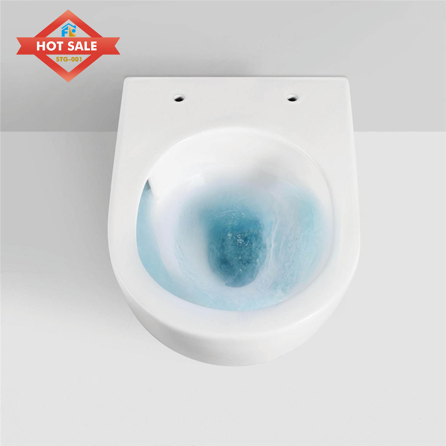 Innovative Heavy-Duty Wall-Mount P-Trap Toilet - Sturdy Steel Bracket, Anti-Leak for Long-Lasting Bathroom Efficiency