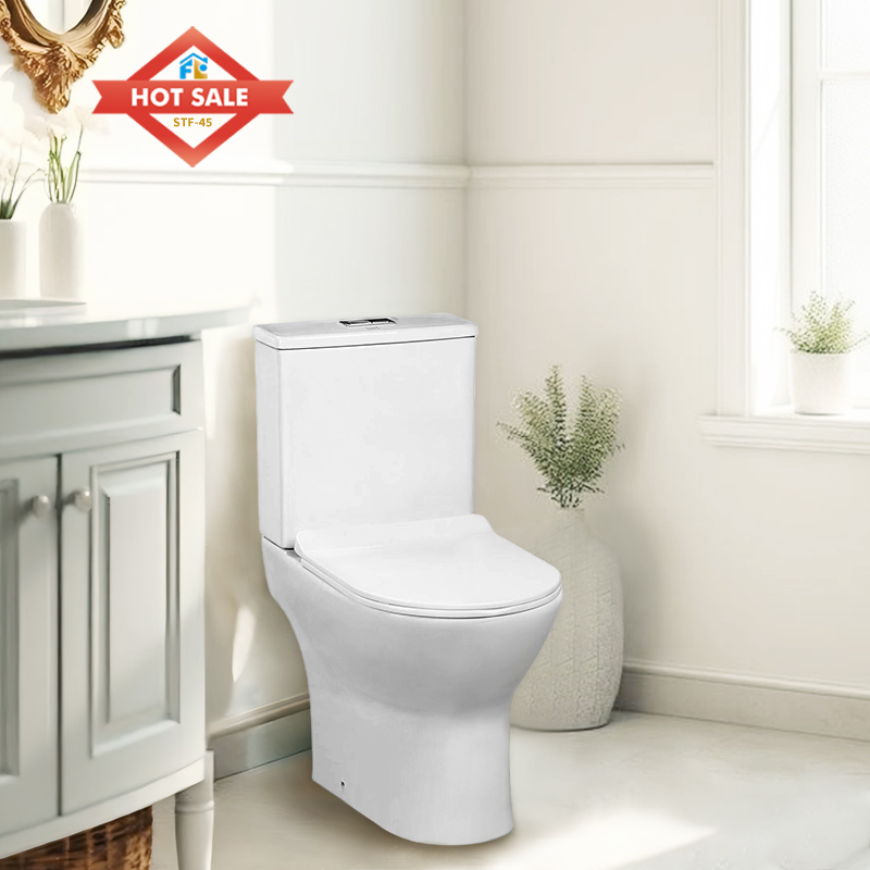 FLF-045 Luxury Two-Piece Water-Saving Toilet | 3/6L Dual Flushing | Commercial-Grade Ceramic | OEM Customization Available