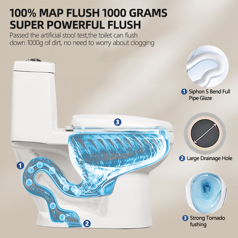 Factory Custom Modern White S-trap Siphon Flushing Water Closet Floor Mounted Bathroom One Piece Ceramic Wc Toilet 