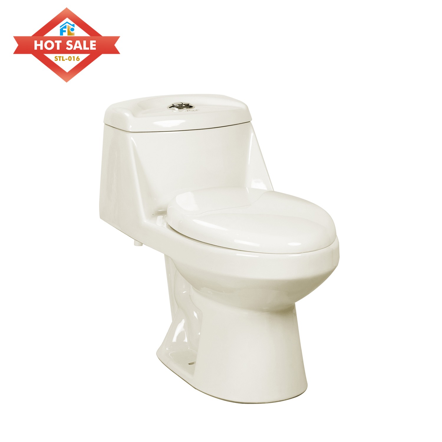 Modern Design One-Piece Toilet - Dual Flush Siphonic S-Trap Bone Color for Home & Hotel