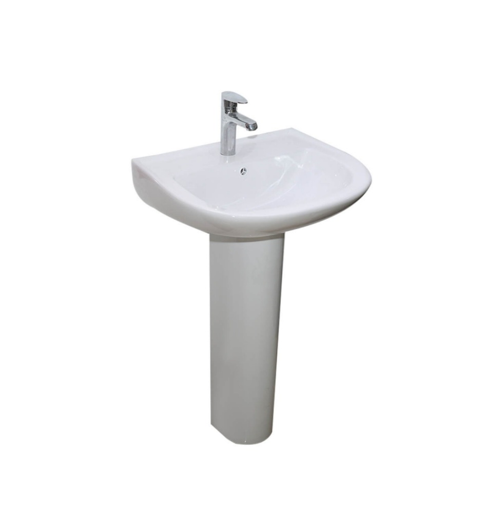 Elegant Floor Mounted Pedestal Basin for Modern Bathrooms