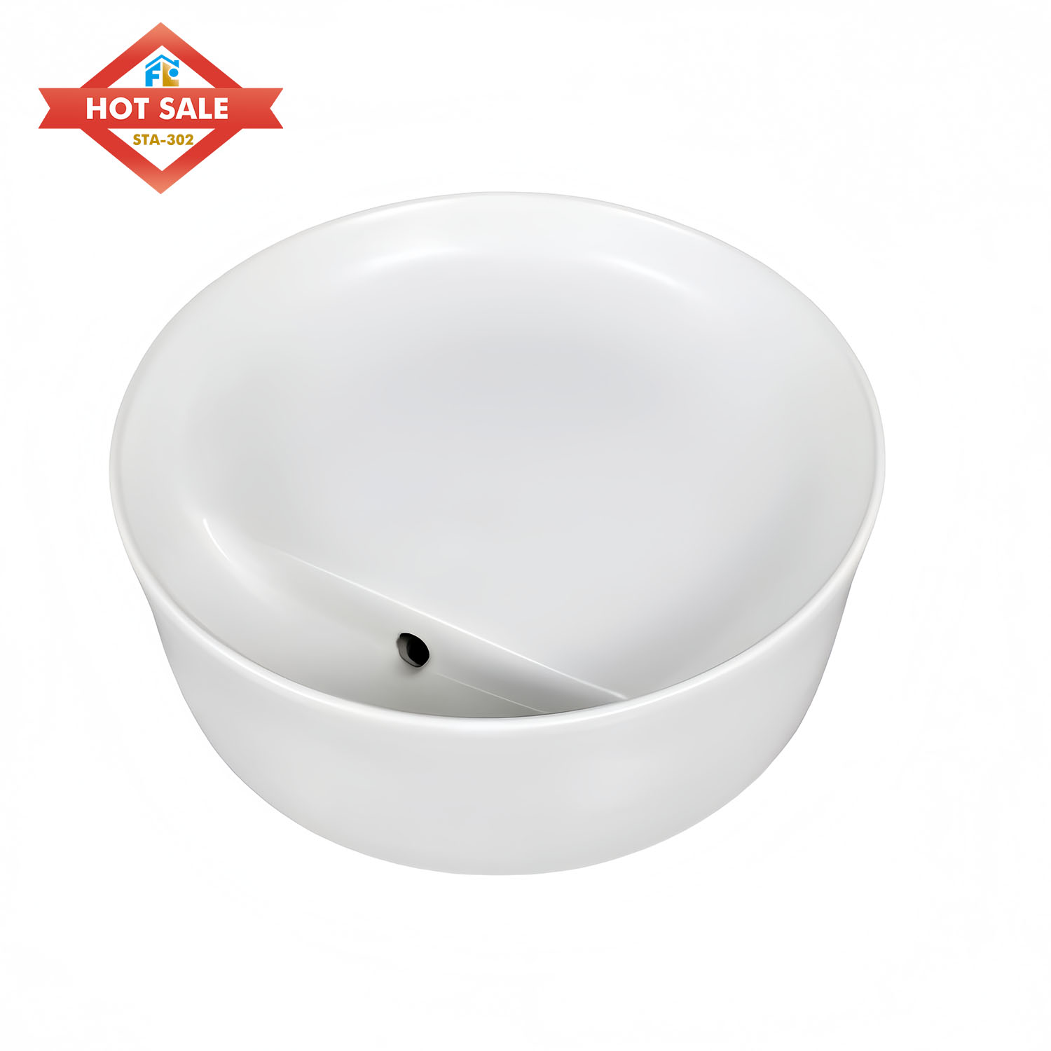 Modern Design Freestanding Solid Ceramic Hand Basin  Washroom Counter Top Polished Finish Easy to Clean Sink
