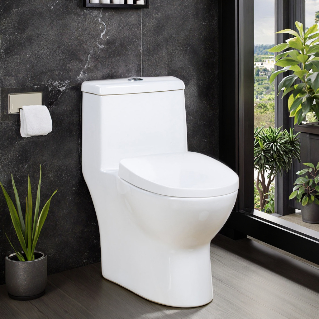 Modern Adult Compact Commode Bathroom One Piece Ceramic Cheap Toilet  with Siphonic s-trap 300mm Toilets