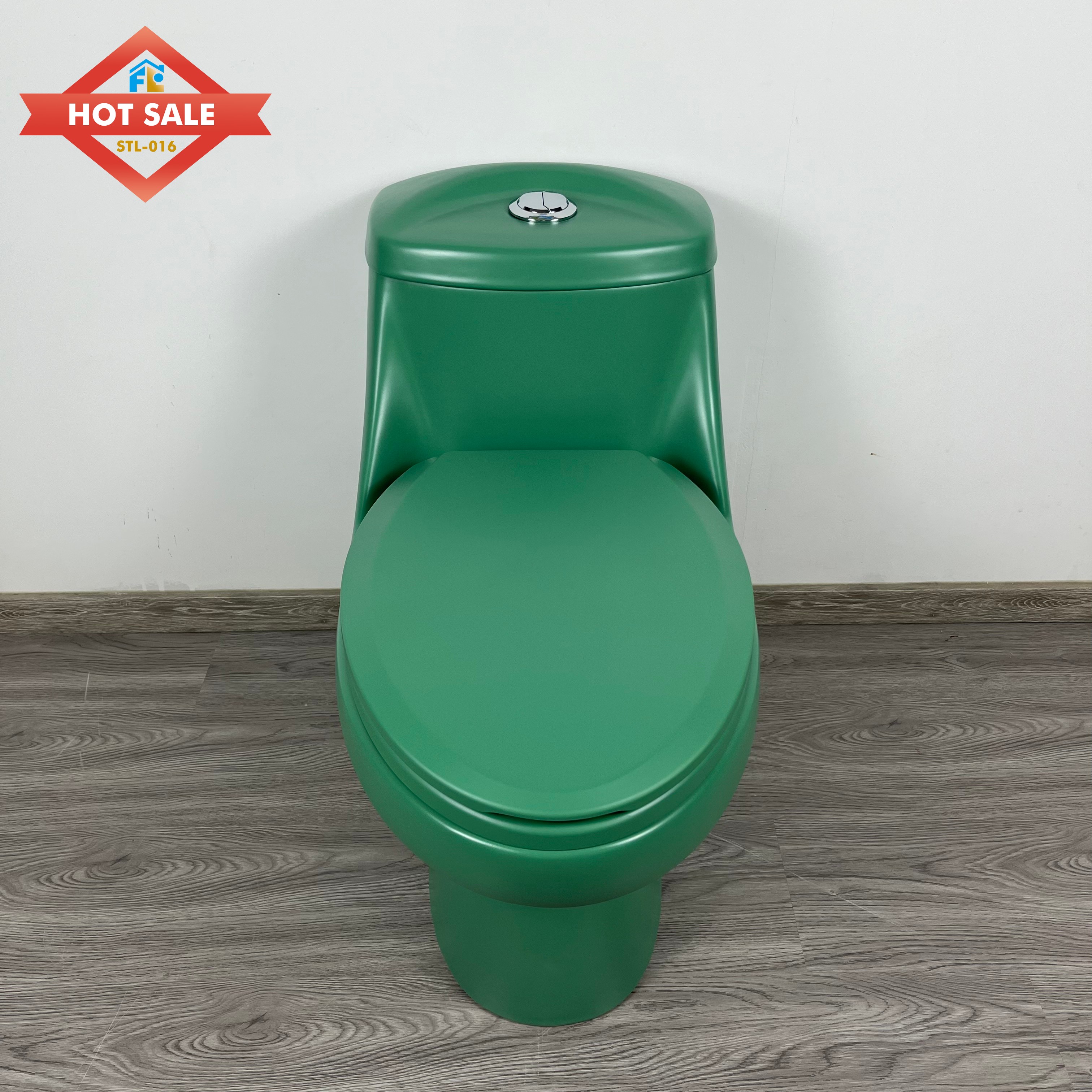 CE South America Green Sanitary Ware Floor Mounted Ceramic Siphonic Modern One Piece Toilet Bathroom Wc Toilet