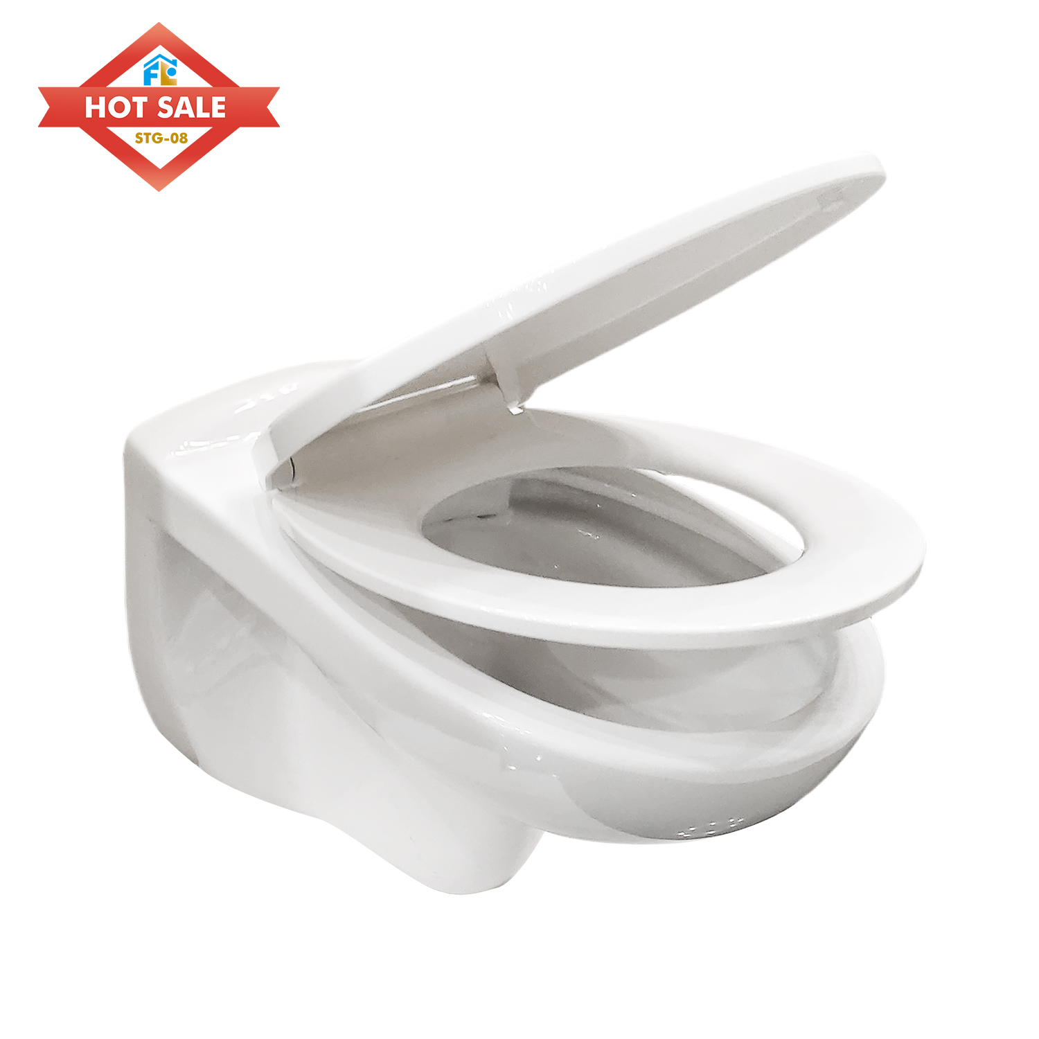 New Modern Design Sanitary Ware P-Trap Wash Down White Ceramic Wall Hung Wall Mounted Toilet for Bathroom