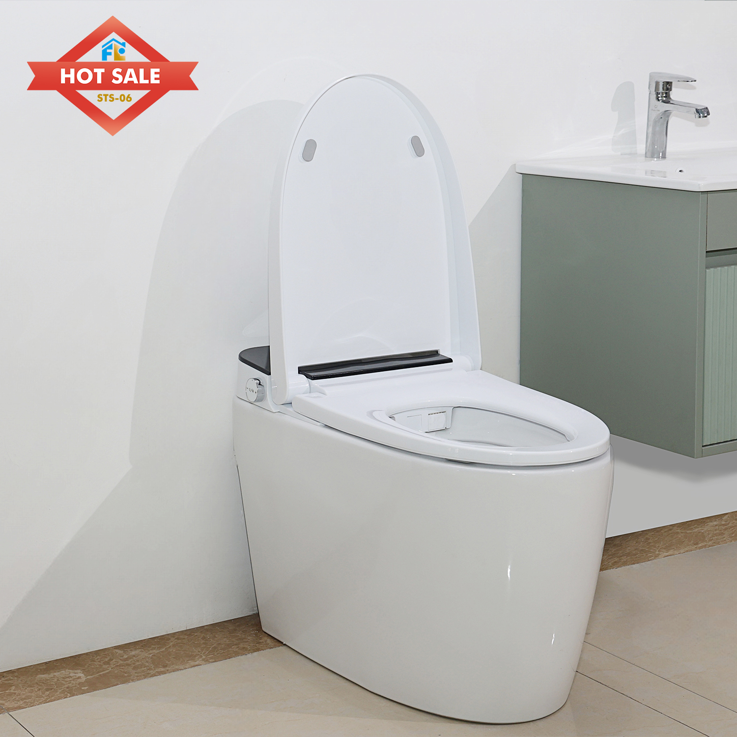 Factory Wholesale Modern S-trap Siphon Flushing Sensor Remote Floor Mounted Intelligent Electric Smart WC Toilet Bowl