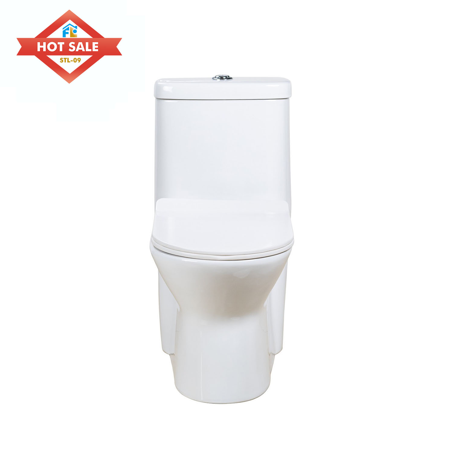 Modern White Color  Dual Flush One Piece Toilet  with  S-trap 300mm Toilets  for Hotel