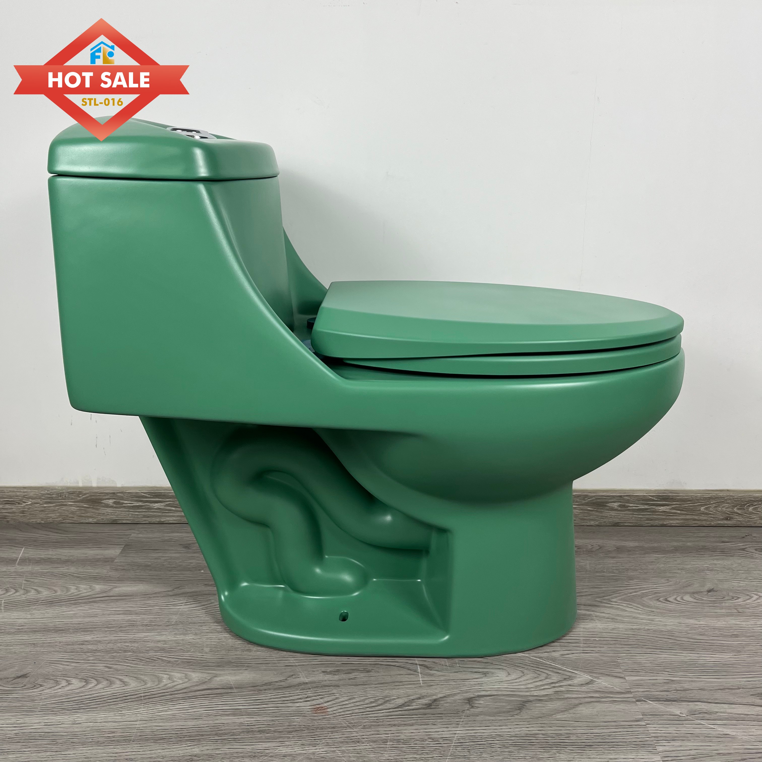 CE South America Green Sanitary Ware Floor Mounted Ceramic Siphonic Modern One Piece Toilet Bathroom Wc Toilet