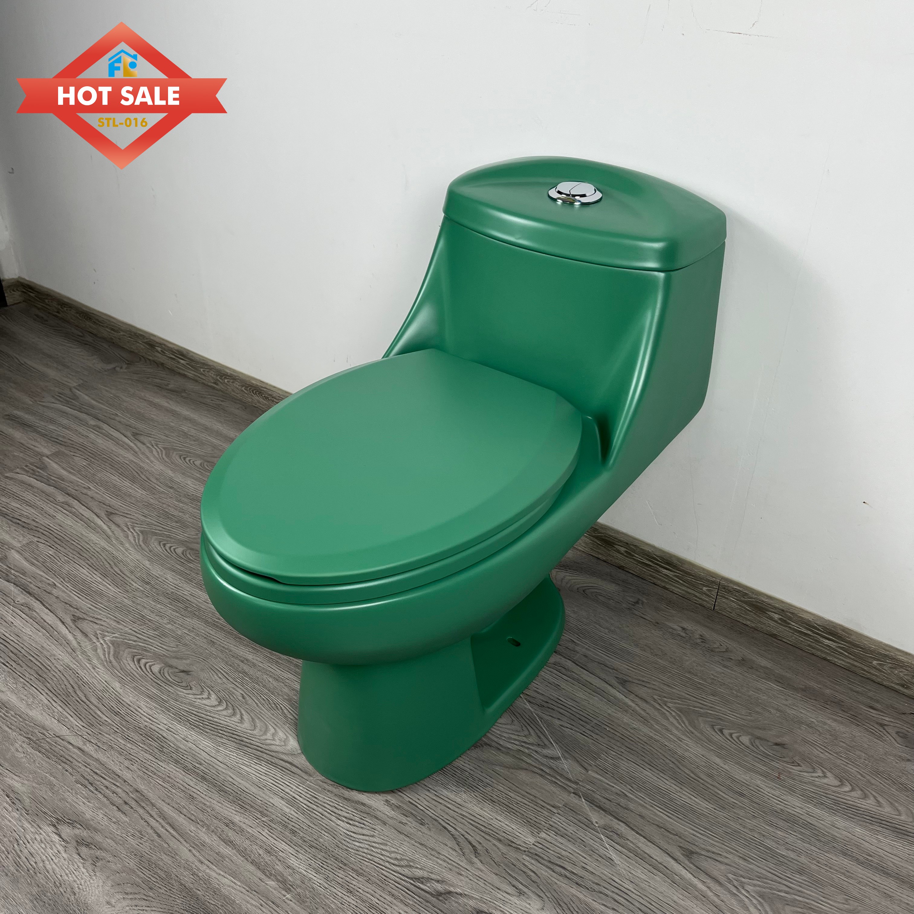 CE South America Green Sanitary Ware Floor Mounted Ceramic Siphonic Modern One Piece Toilet Bathroom Wc Toilet