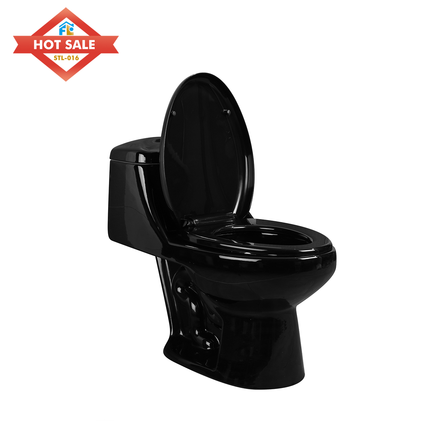 High-Quality  Black Color  S-Trap Toilet | Ceramic One-Piece Toilet for  Hotel & Bathroom